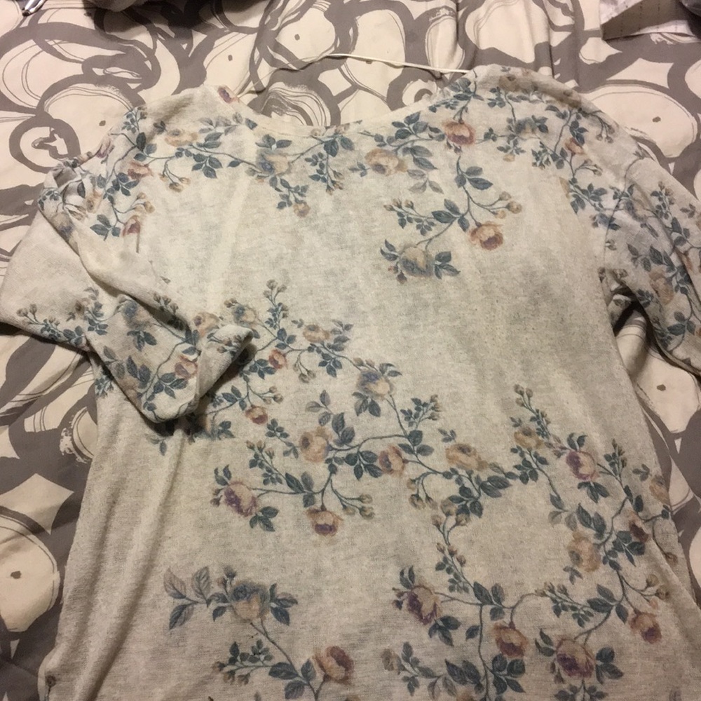 White floral sweater